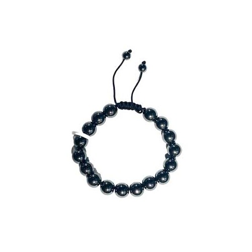 Pulsera Ajustable Hematita 10mm - Energía de Enraizamiento