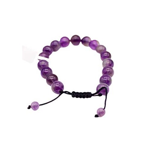 10mm Amethyst Adjustable Bracelet for Inner Peace