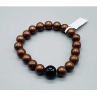 Pulsera de Tonos de Cobre de 10mm con Piedras Únicas