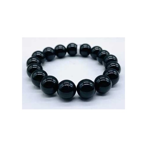 12mm Black Tourmaline Healing Bracelet