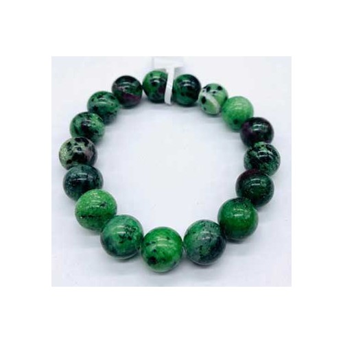 Pulsera Energética de Ruby Zoisite 12mm