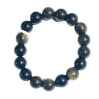 Pulsera de Obsidiana con Brillo Dorado