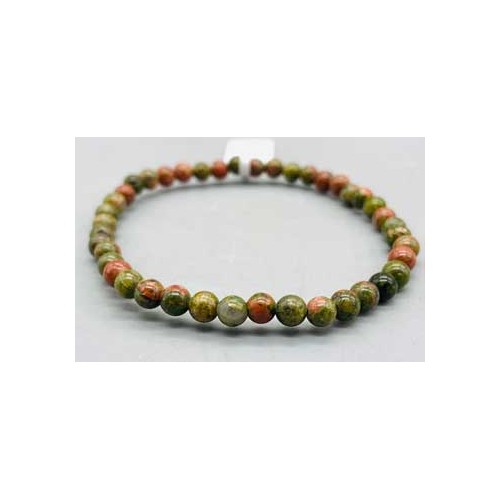 4mm Unakite Beaded Bracelet - Natural Healing Power