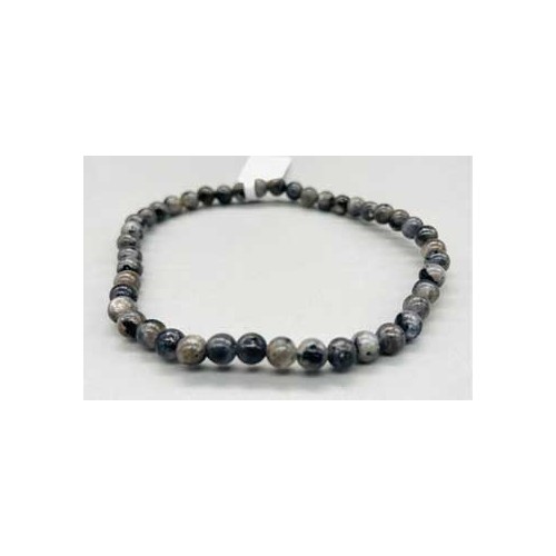 4mm Larvikite Black Bracelet for Grounding