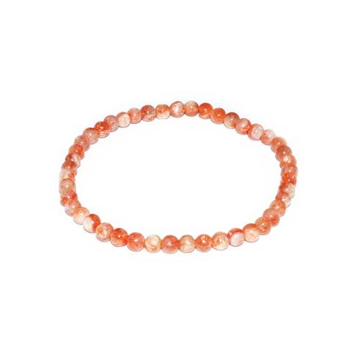 4mm Sunstone Beaded Bracelet for Vitality