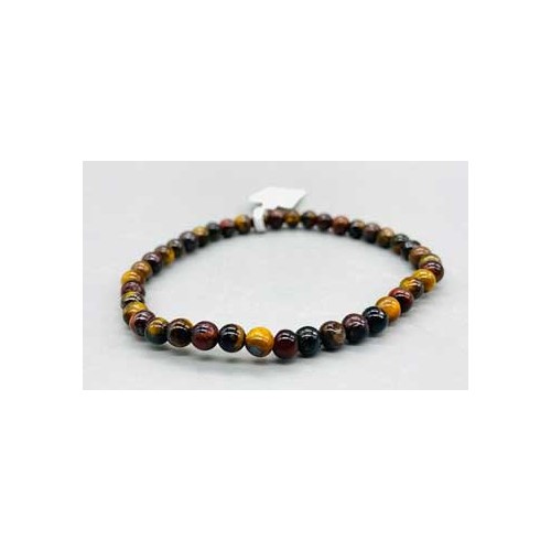 Pulsera Tricolor de Ojo de Tigre 4mm para Fuerza