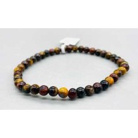 Pulsera Tricolor de Ojo de Tigre 4mm para Fuerza