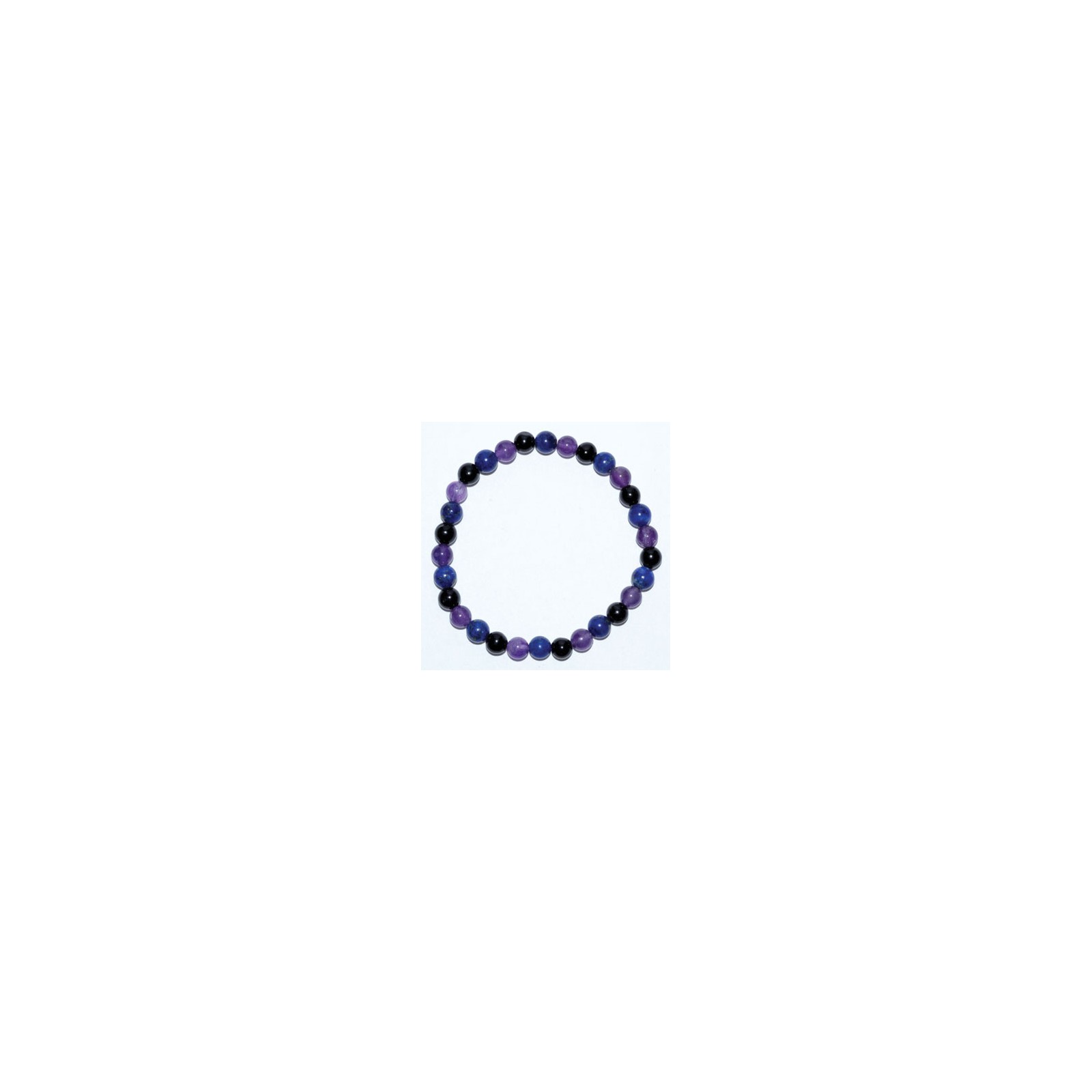 6mm Amethyst, Lapis, Black Tourmaline Bracelet