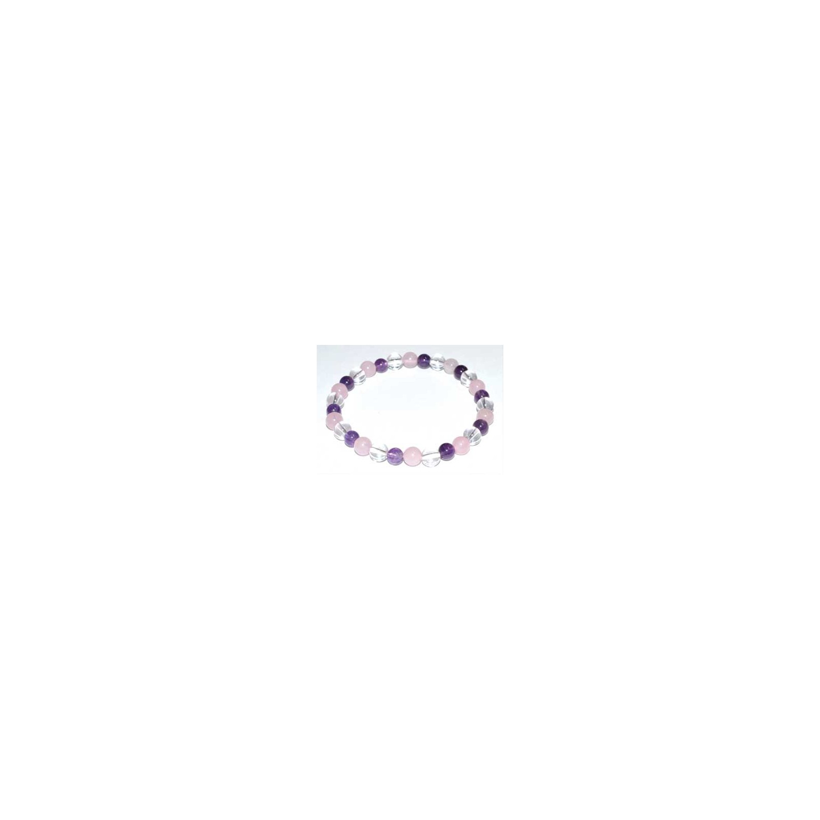 Pulsera Energética de 6mm de Amatista y Cuarzo Rosa