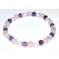 6mm Amethyst Rose Quartz Energy Bracelet