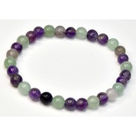 6mm Fluorite Amethyst Green Aventurine Bracelet