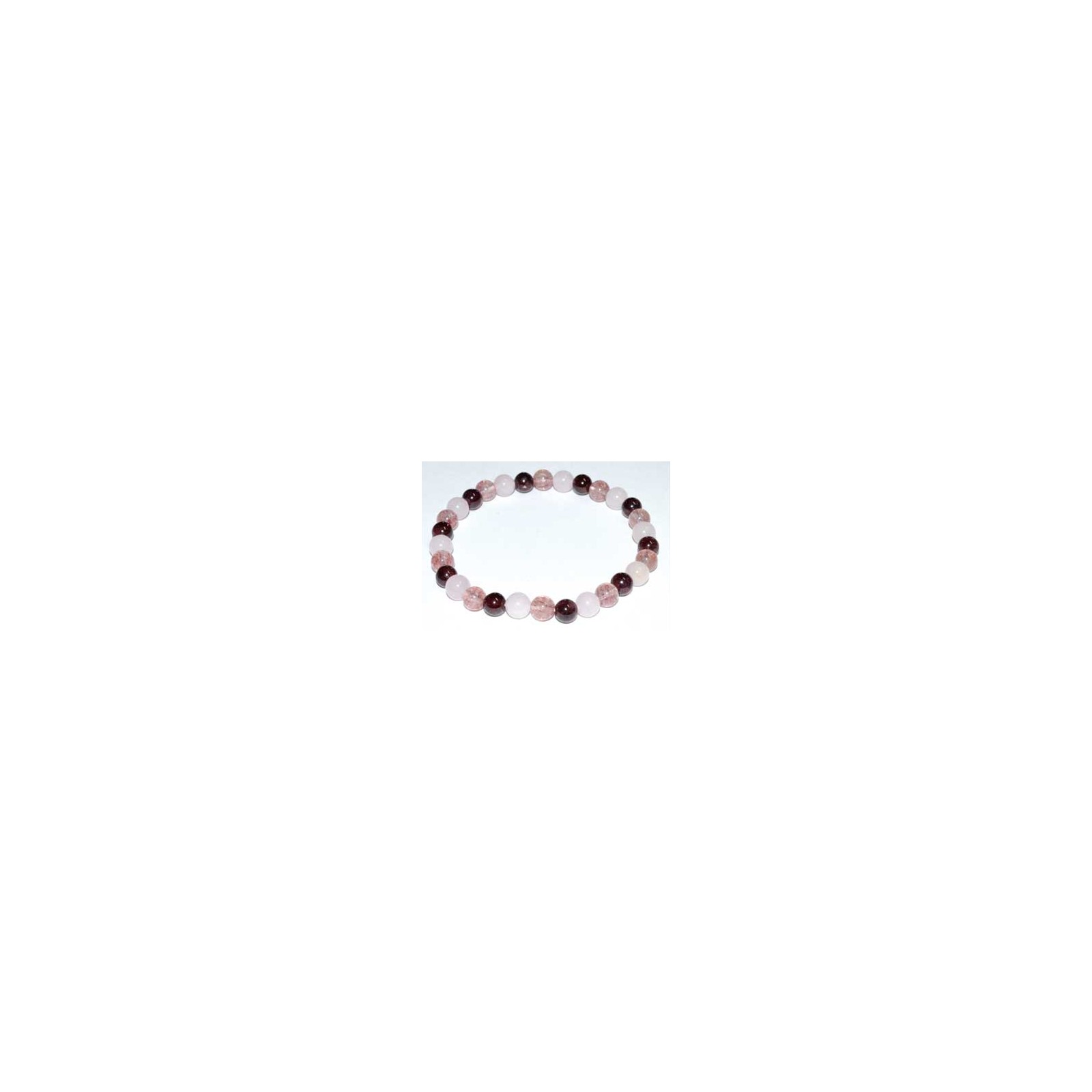 Rose Quartz, Strawberry Quartz & Garnet Bracelet