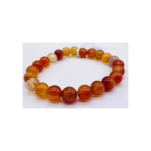 8mm Red Agate Bead Bracelet