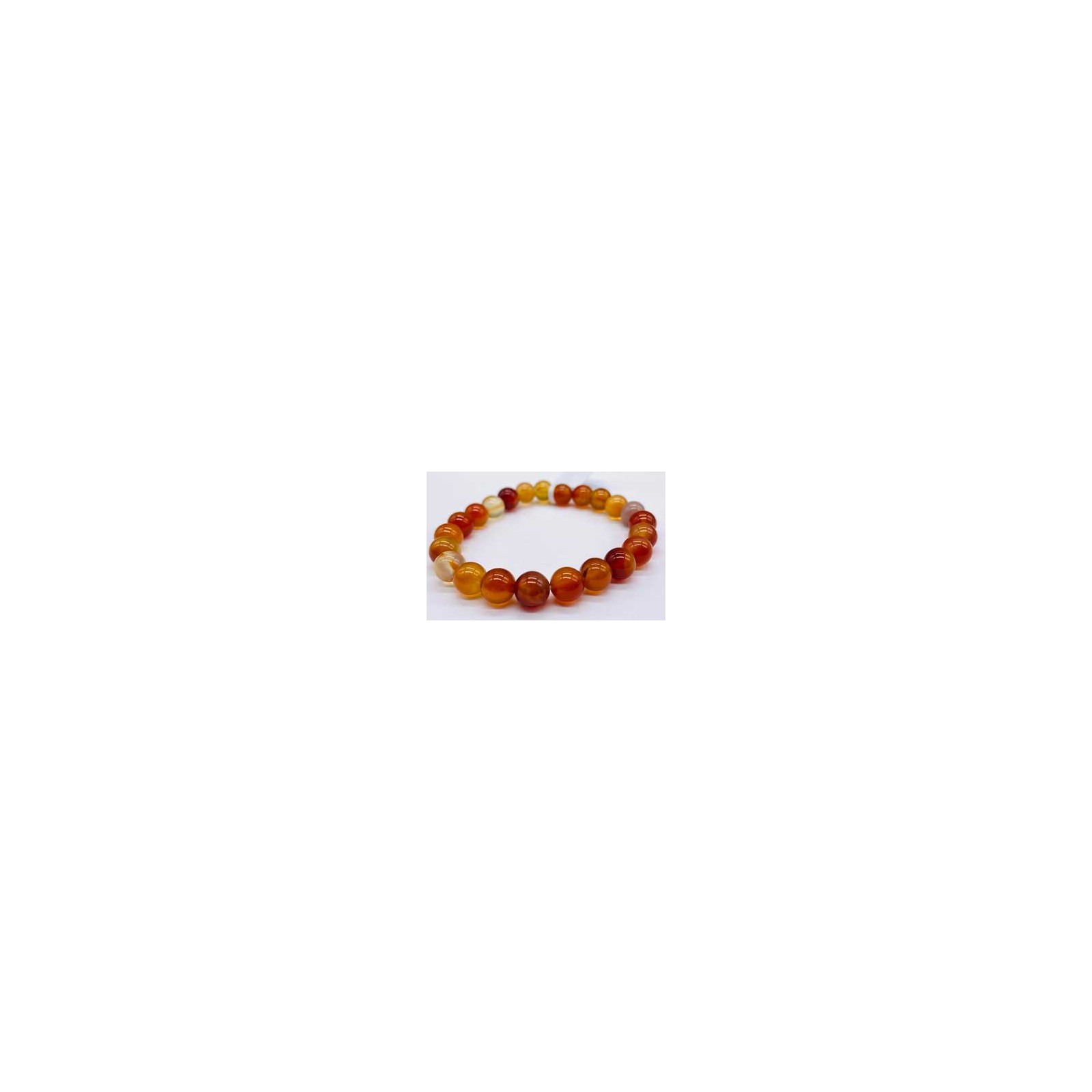 8mm Red Agate Bead Bracelet