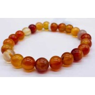 8mm Red Agate Bead Bracelet