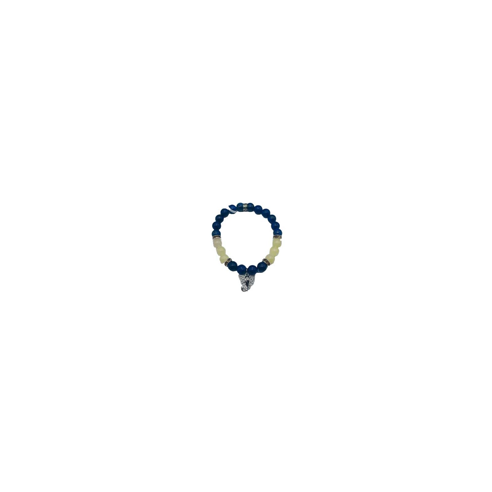 8mm Lapis, Honey Jade Ganesha Bracelet