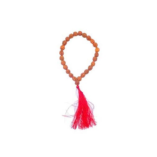 Pulsera de Rudraksha de 8mm con Borla