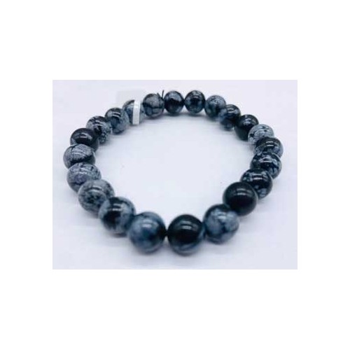 Snowflake Obsidian Bracelet for Meditation