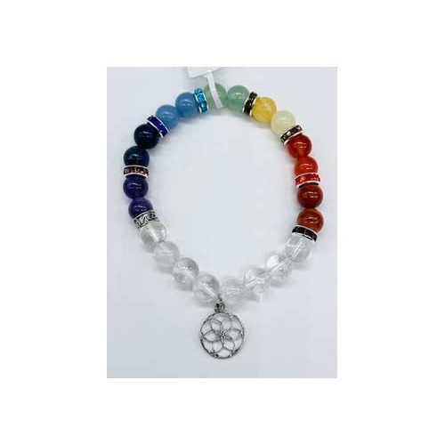 7 Chakra Seed of Life Bracelet 8mm