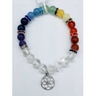 Pulsera Semilla de Vida 7 Chakras 8mm