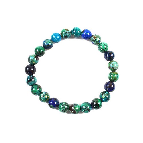 8mm Azurite/Malachite Beaded Bracelet