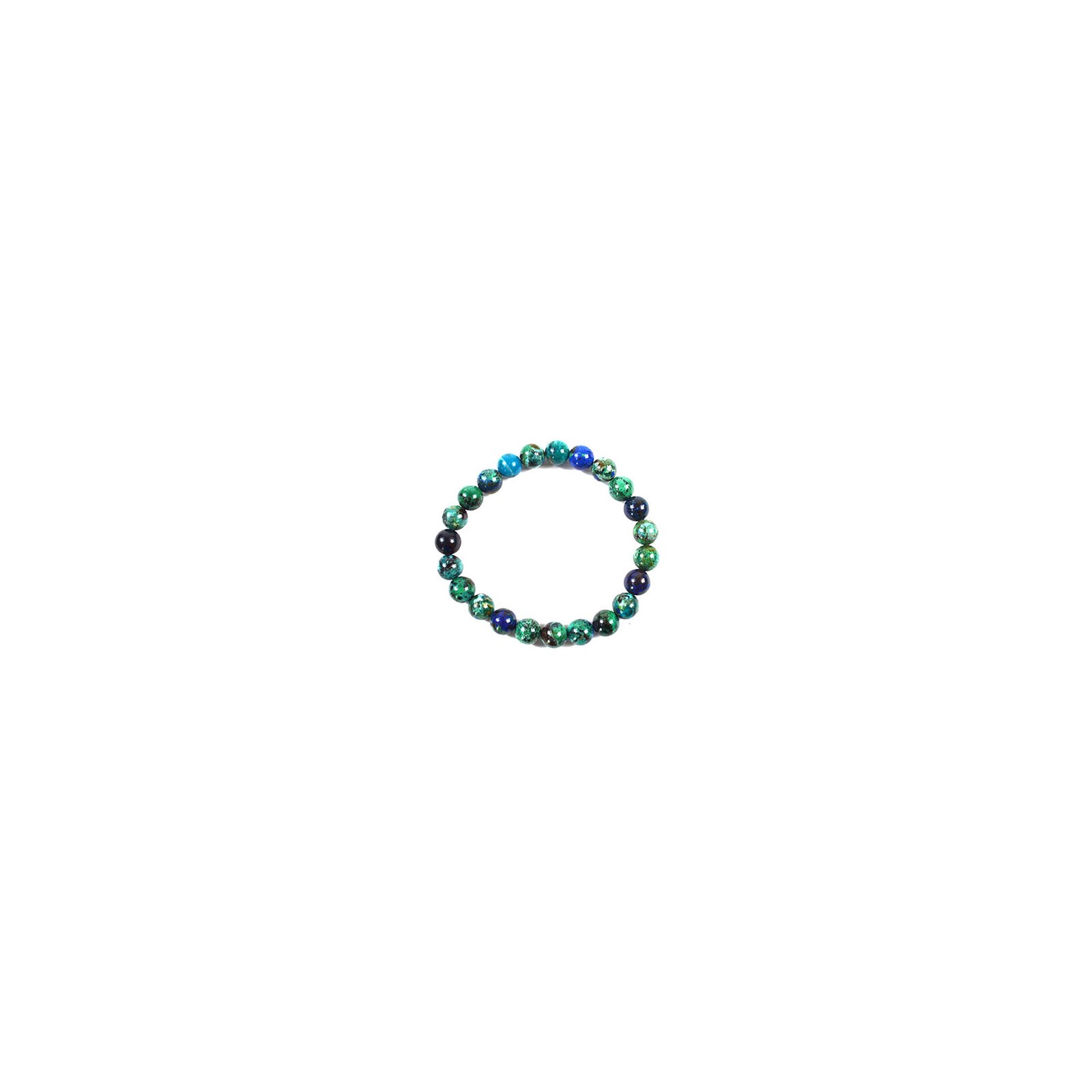 8mm Azurite/Malachite Beaded Bracelet