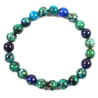 8mm Azurite/Malachite Beaded Bracelet