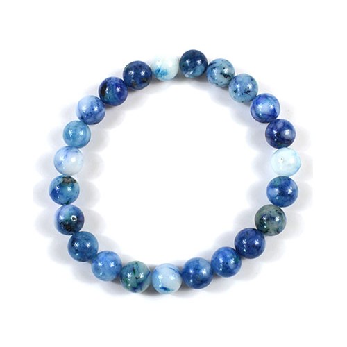 8mm Chrysocolla Beaded Bracelet for Emotional Balance