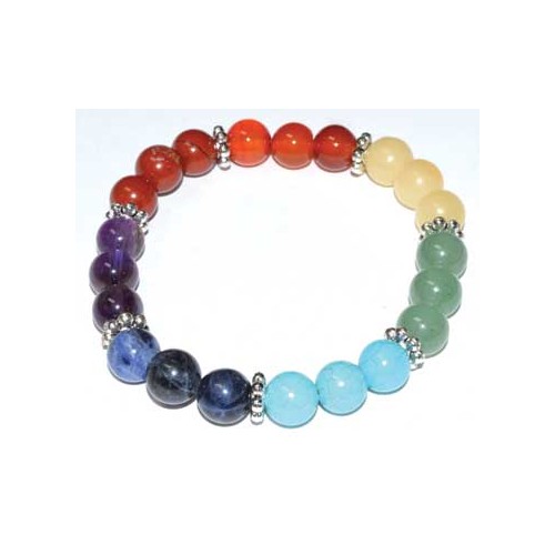 8mm 7 Chakra Flower Bracelet for Energy Alignment