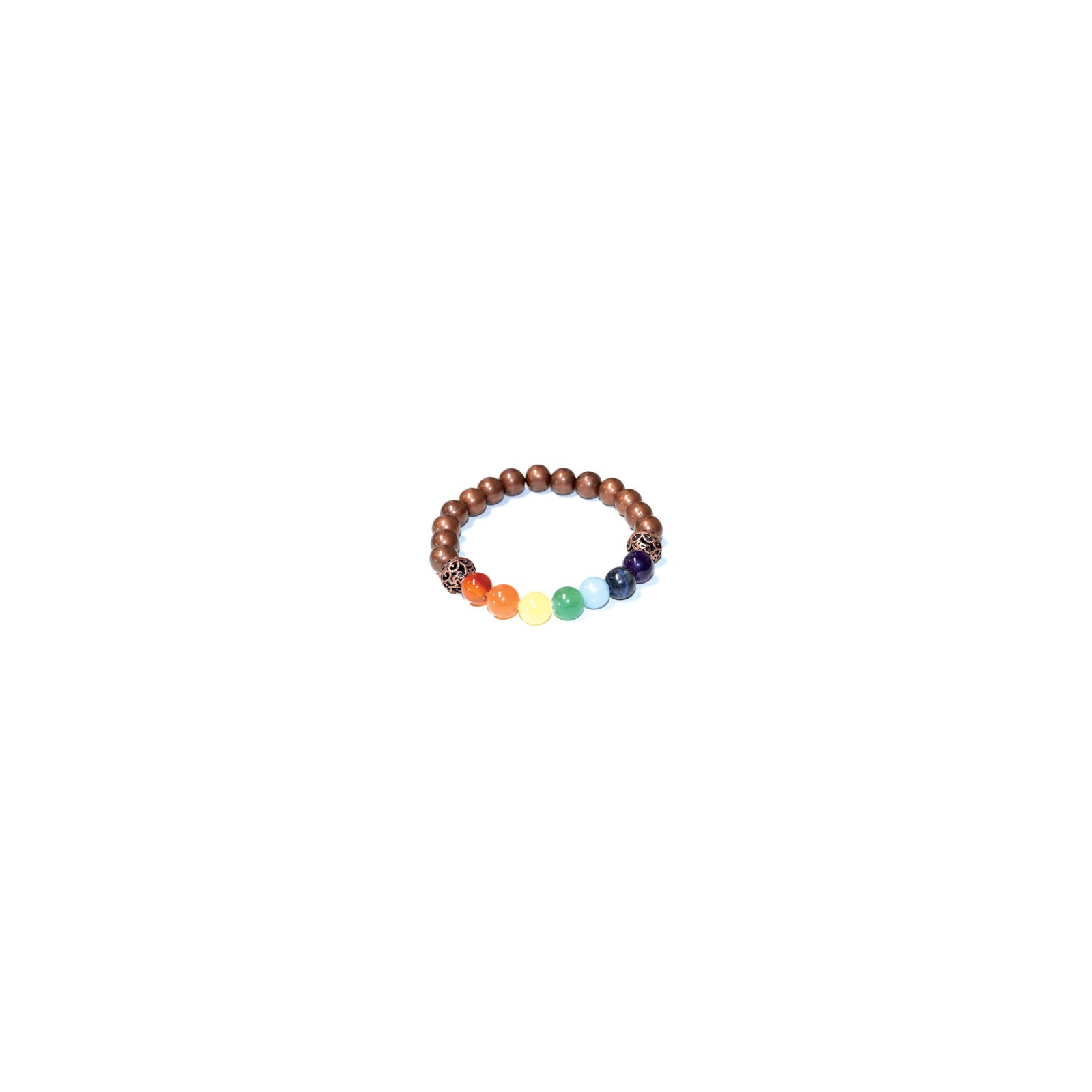 7 Chakra Copper Beads Bracelet 8mm