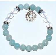 Amazonite Quartz Bracelet with Chinese Coin