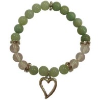 Pulsera de Amazonita y Cuarzo de 8mm con Corazón