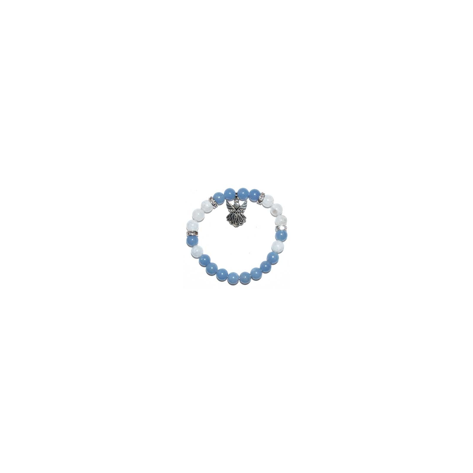 8mm Angelite Rainbow Moonstone Bracelet