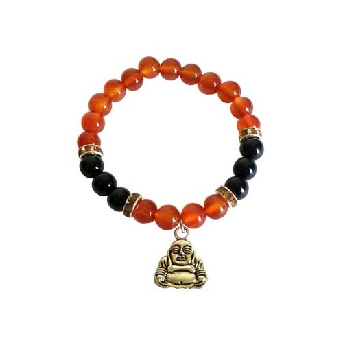 Pulsera de Ágata y Onyks con Buda para Equilibrio Espiritual