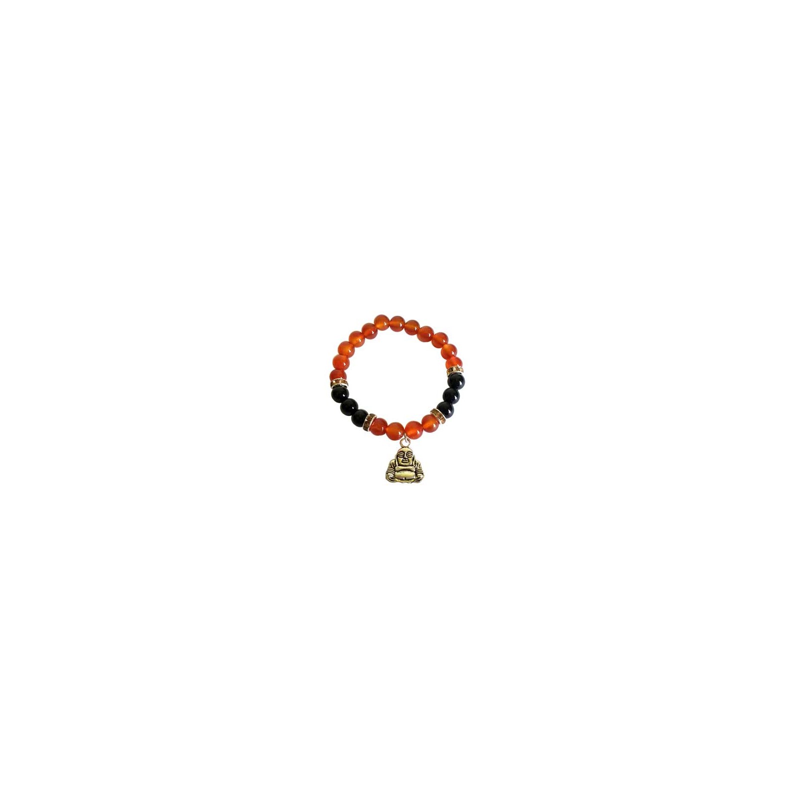 Pulsera de Ágata y Onyks con Buda para Equilibrio Espiritual