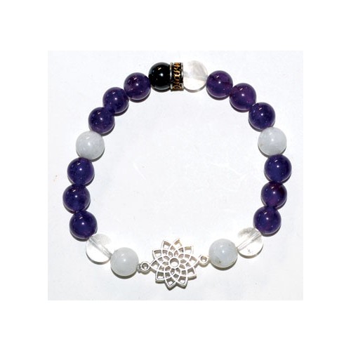 Pulsera Chakra Corona de 8mm Energía Sanadora