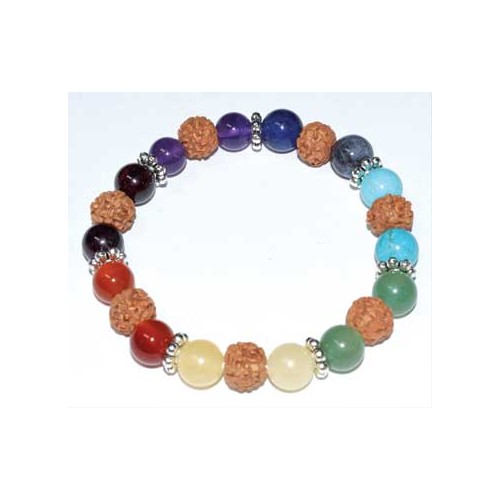 8mm Chakra and Rudraksha Healing Bracelet