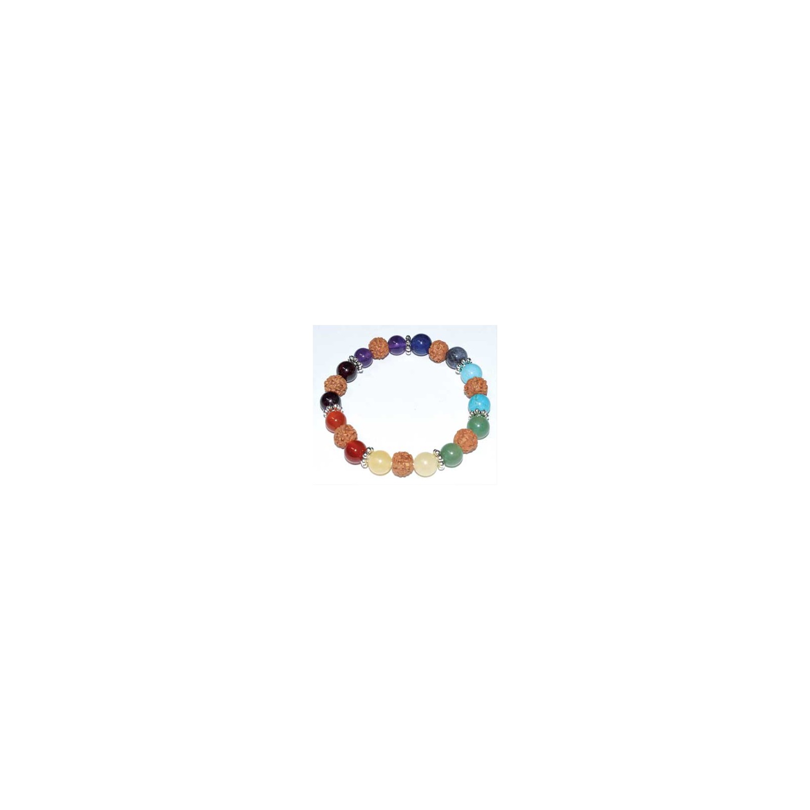 8mm Chakra and Rudraksha Healing Bracelet