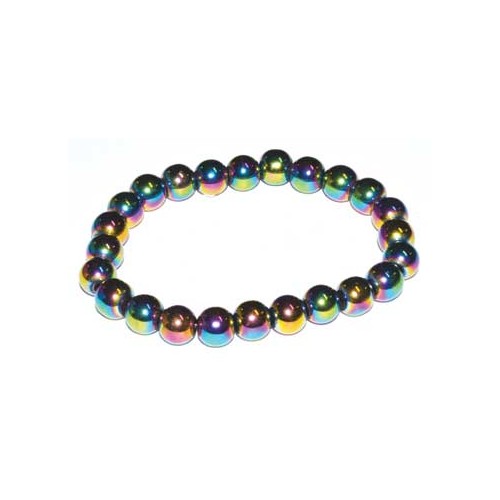 8mm Rainbow Hematite Bracelet for Energy