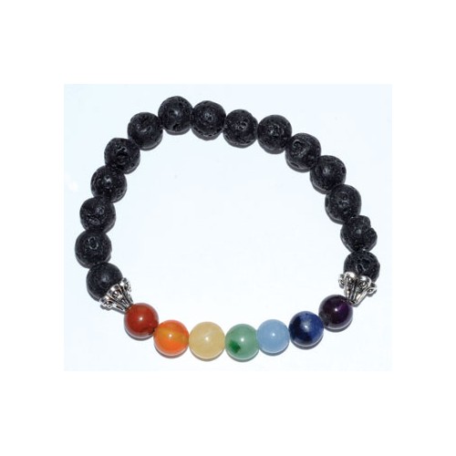 Pulsera Chakra de Lava 8mm con Aceites Esenciales