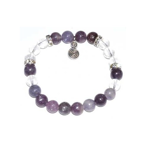 8mm Lepidolite Double Spiral Bracelet