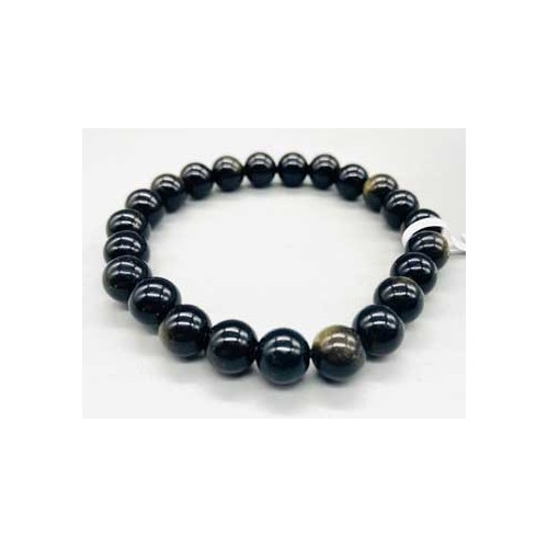 8mm Gold Sheen Obsidian Bracelet