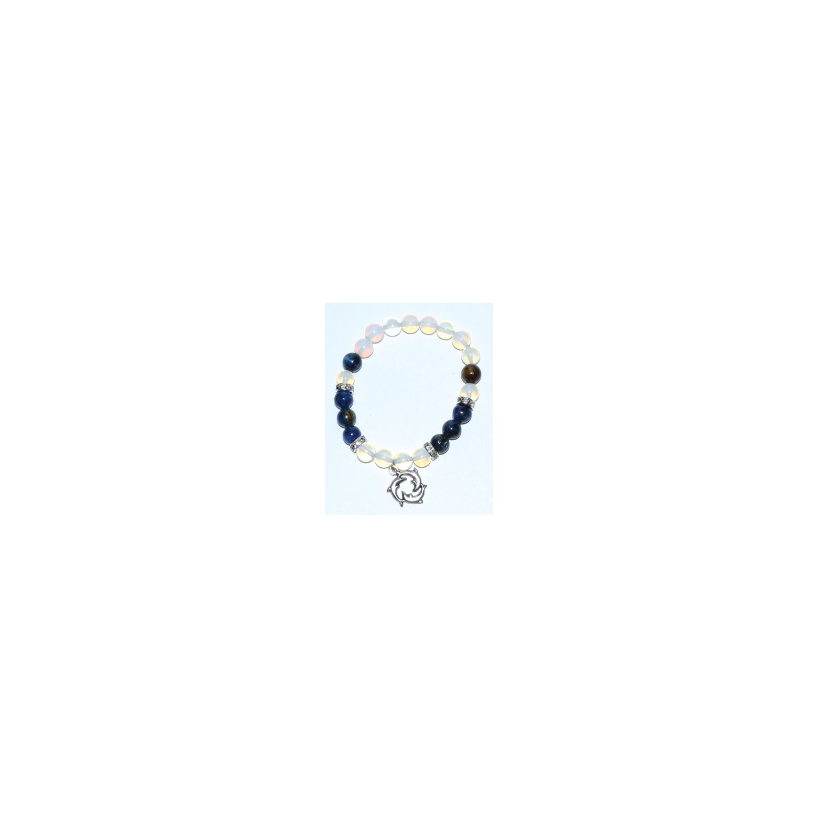 Opalite Kyanite Dolphin Charm Bracelet