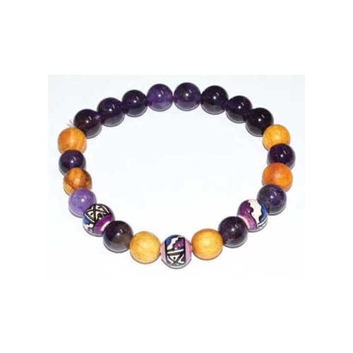 8mm Palo Santo and Amethyst Bracelet for Harmony