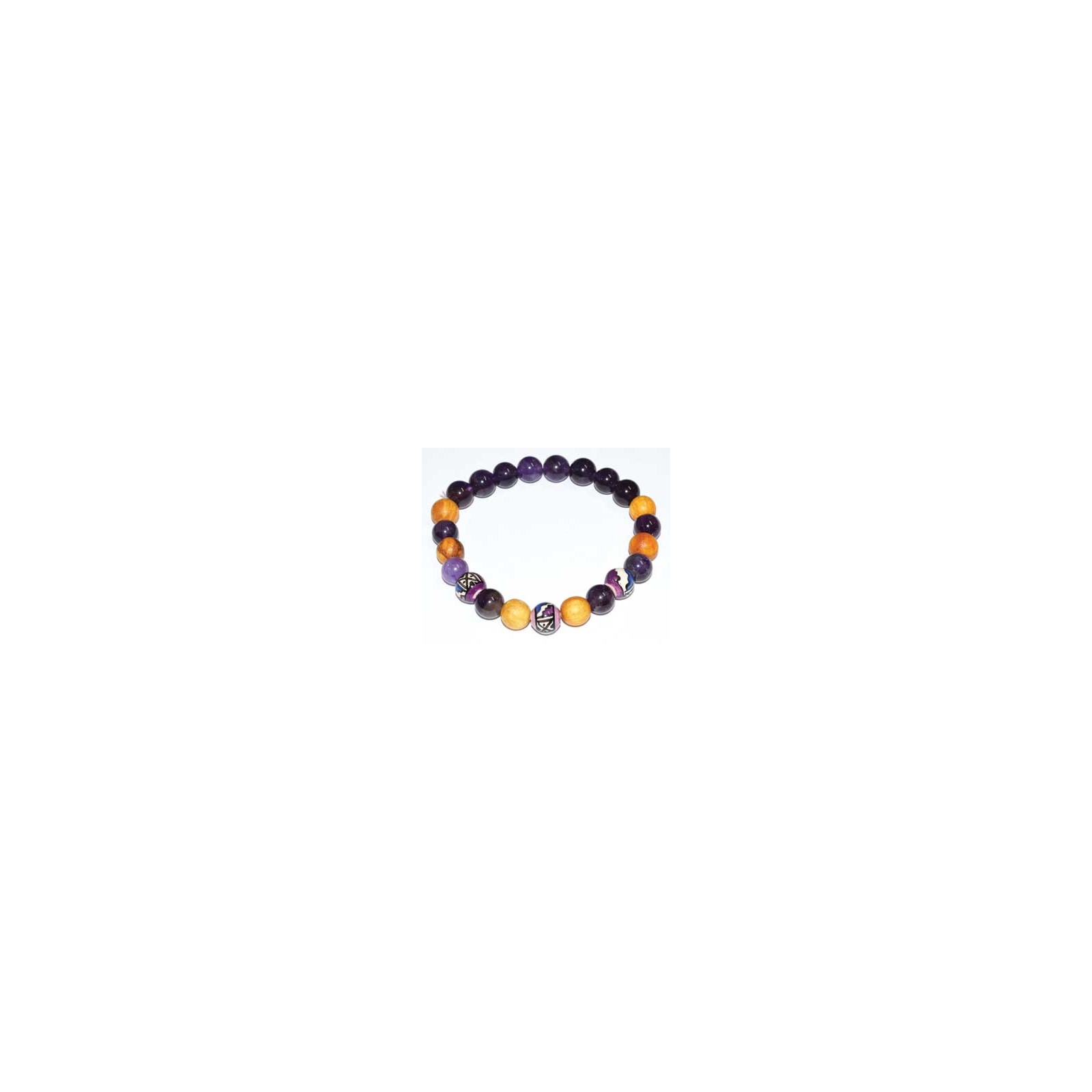 8mm Palo Santo and Amethyst Bracelet for Harmony