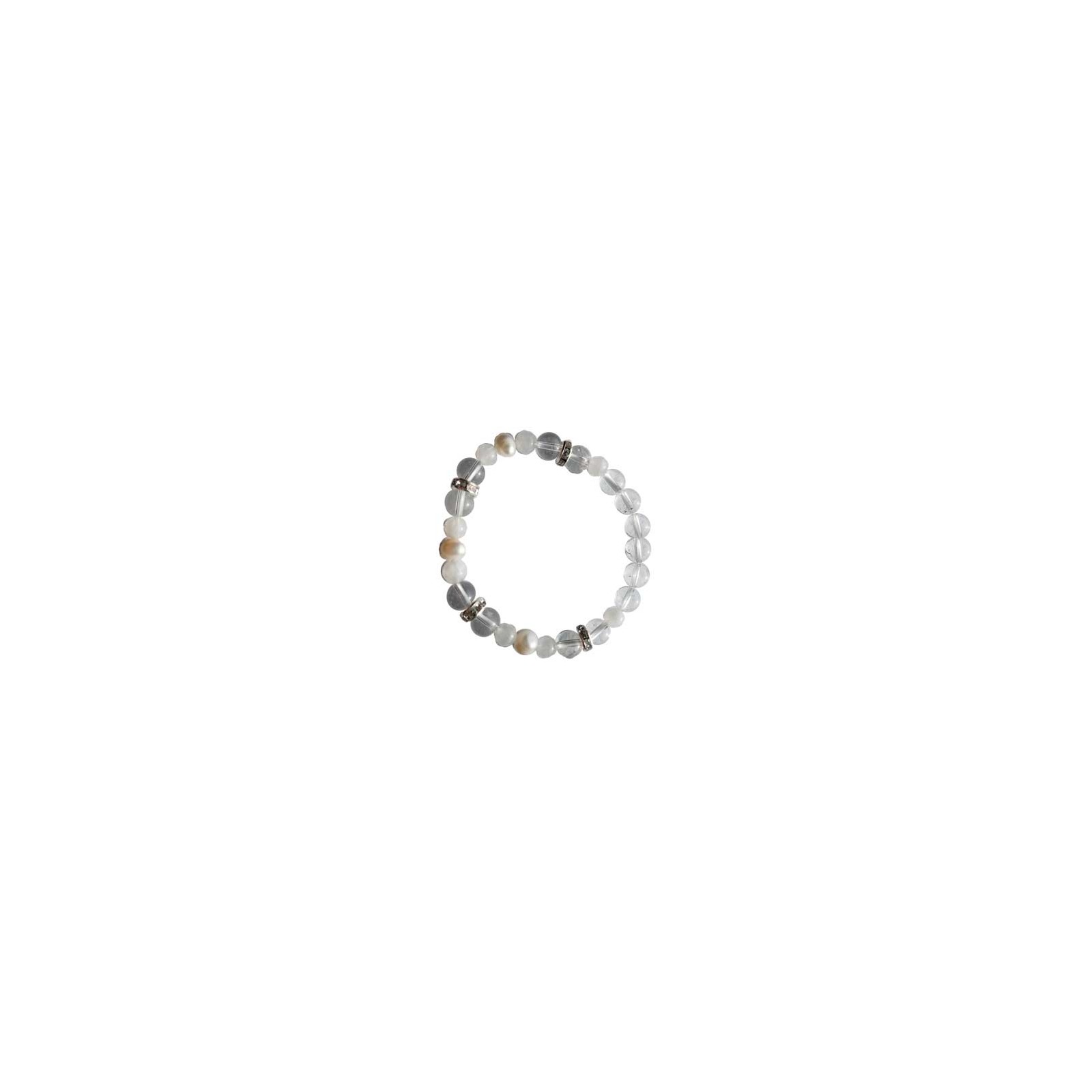 8mm Quartz and Rainbow Moonstone Bracelet