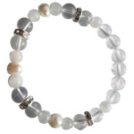 8mm Quartz and Rainbow Moonstone Bracelet