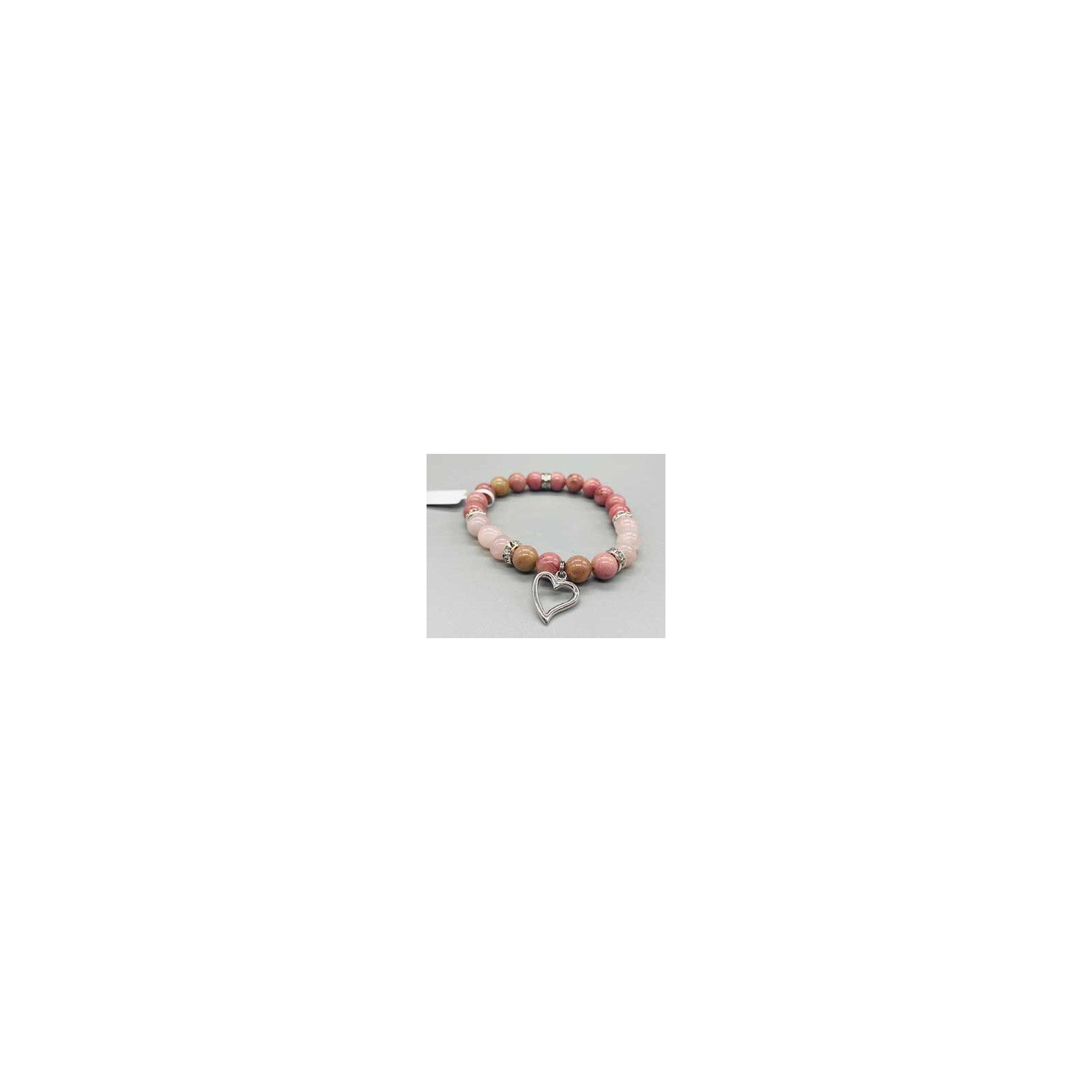 Pulsera de Amor de Rhodonita y Cuarzo Rosa 8mm