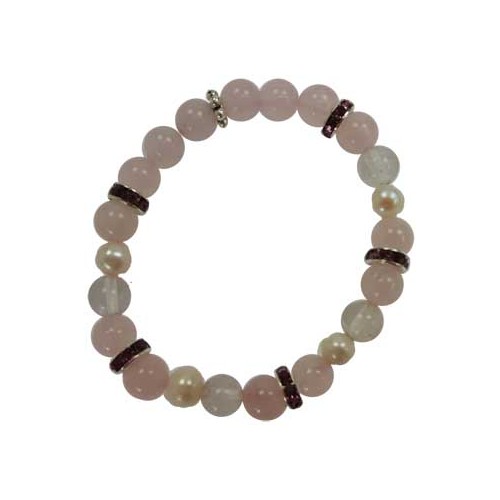 8mm Rose Quartz/Quartz Bracelet for Healing