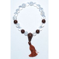 8mm Selenite, Quartz, and Copper Bracelet